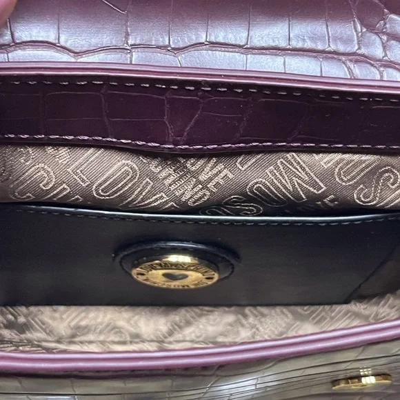 NWT MOSCHINO Croc Embossed Purple Shoulder Bag - Picture 6 of 8